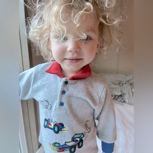 Vtg 80s baby racecar pullover sweatshirt by small steps •sz 18 mo